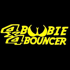 Yellow 6Wx2.5H 4x4 Boobie Bouncer Premium permanent vinyl decal